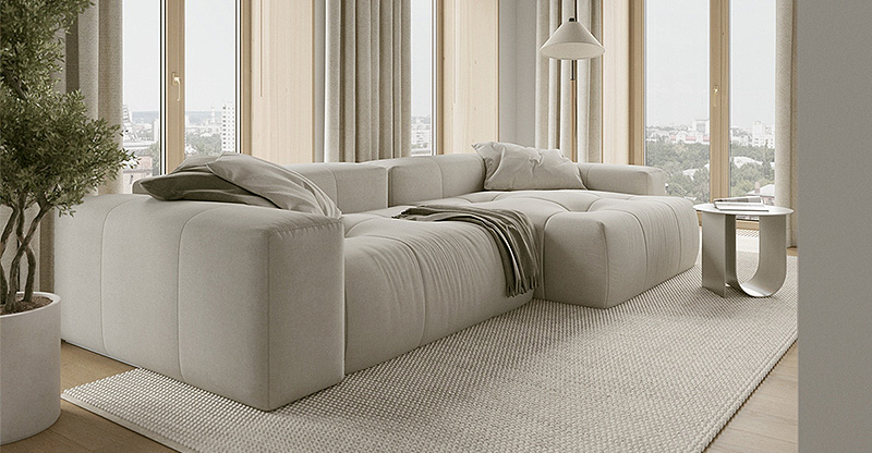 Cotton and linen sofa